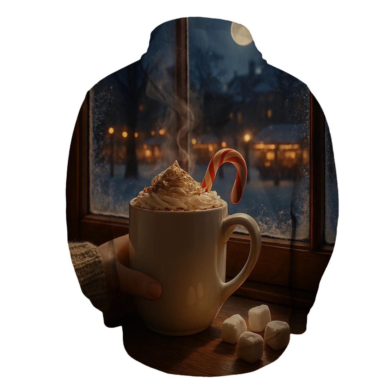 Midnight Cocoa By The Window pullover hoodies