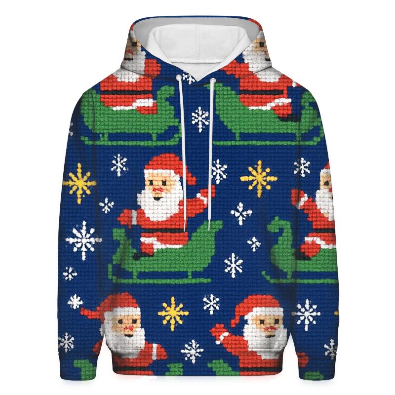 Santa Sleigh Starburst Bands Design hoodie designs