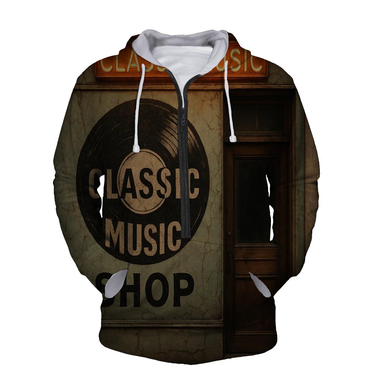 Classic Vinyl Record Storefront lightweight hoodies
