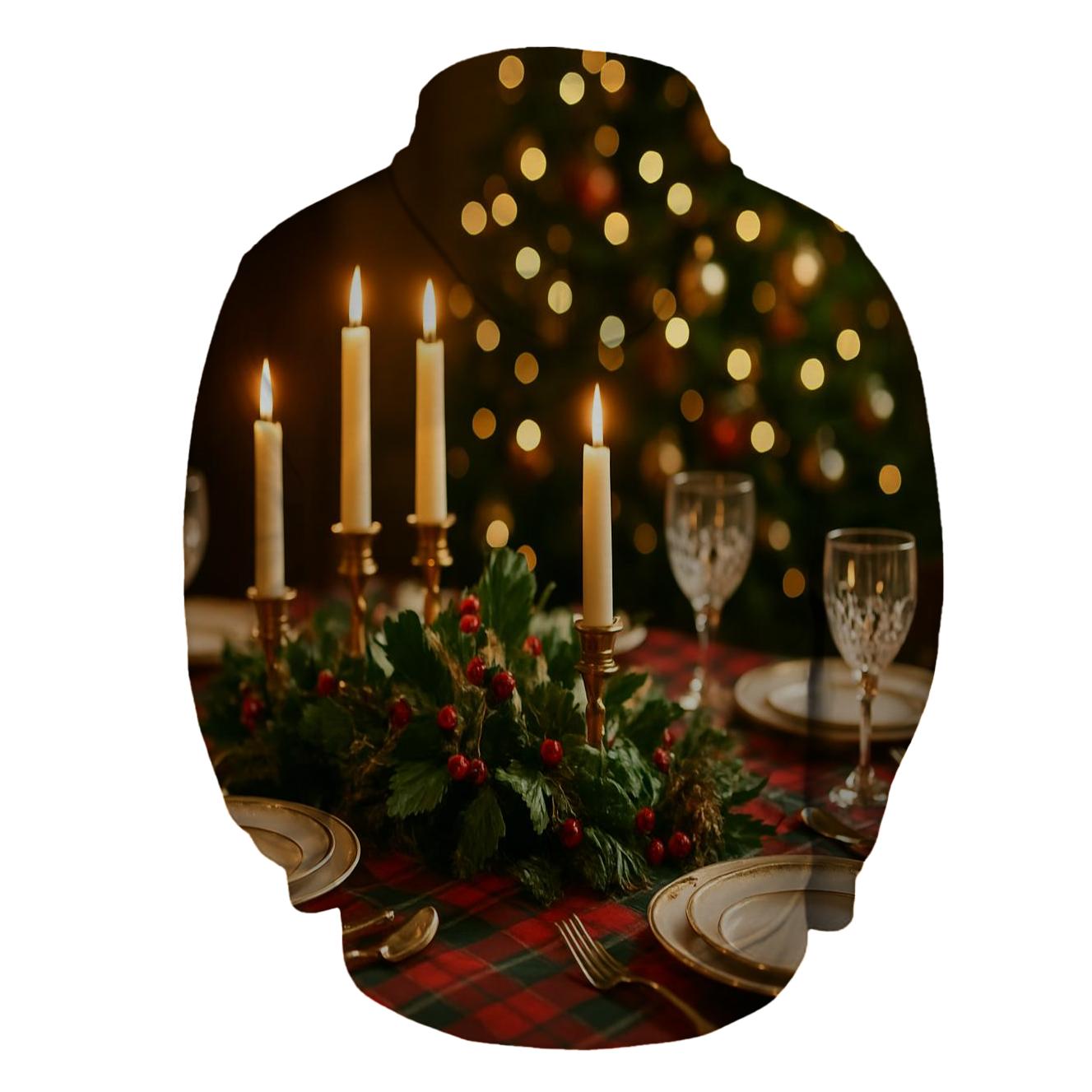 Candlelit Christmas Table hoodie trends