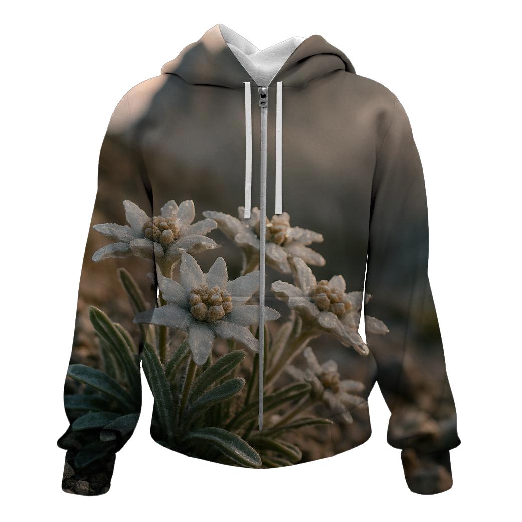 Dawn Dew On Alpine Edelweiss graphic hoodies