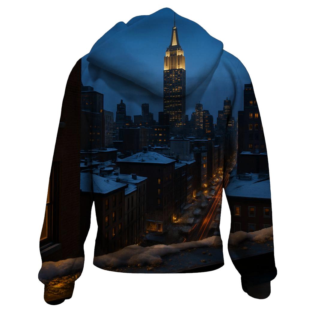 Winter Sunset Through Midtown Windows pullover hoodies