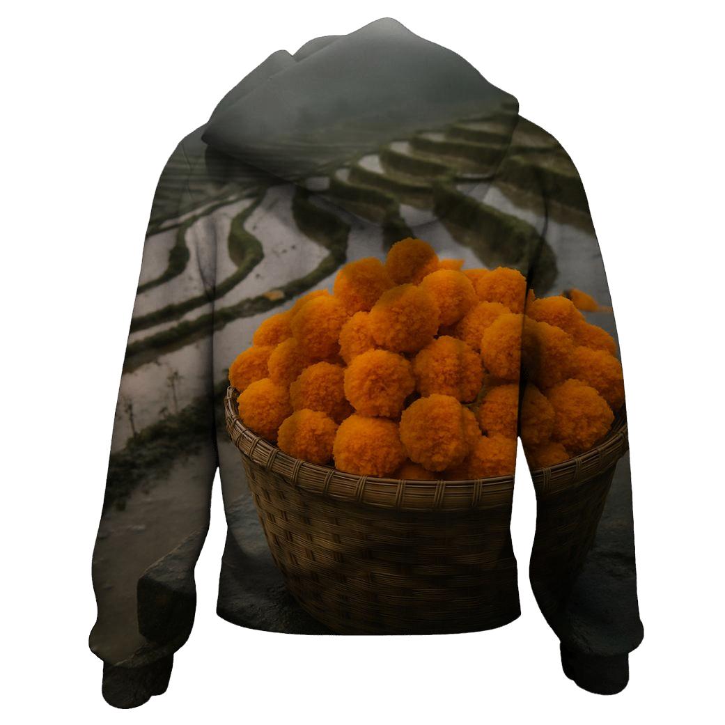 Rice Terrace Marigold Harvest graphic hoodies