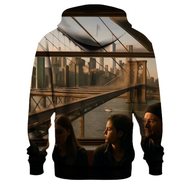 Brooklyn Bridge Window Seat Panorama printed hoodies