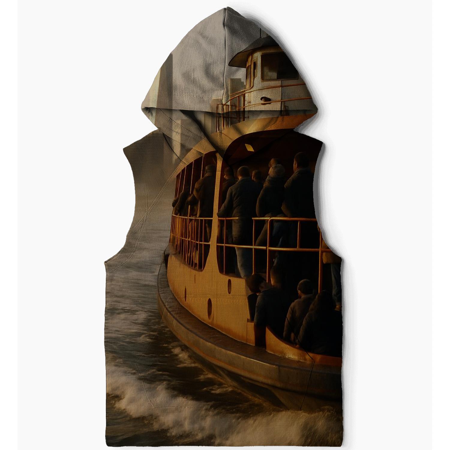 Dawn Ferry Crossing With Manhattan Horizon pullover hoodies