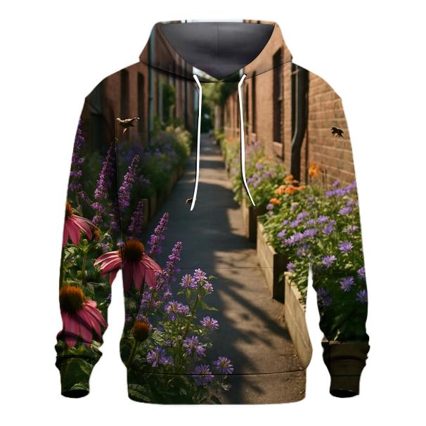 Urban Pollinator Alley embroidered hoodies
