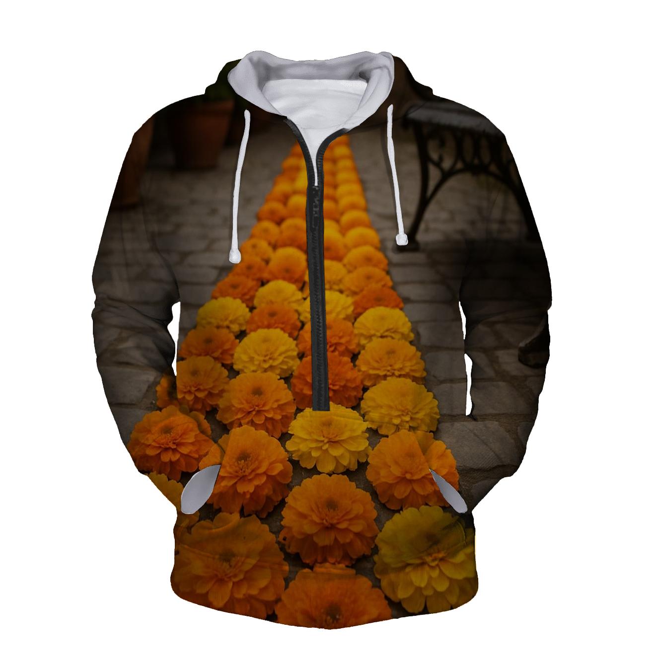 Urban Courtyard Marigold Mosaic premium hoodies