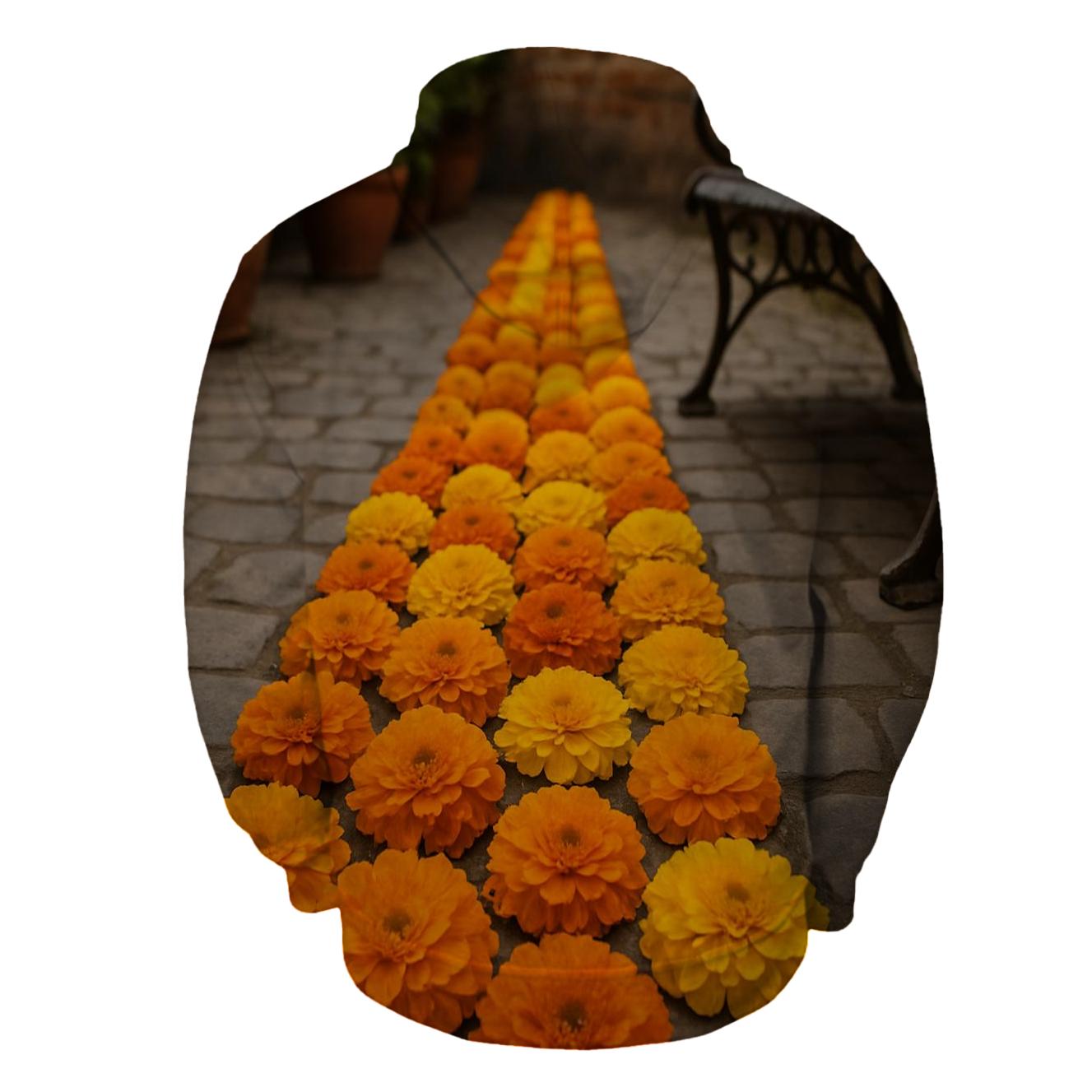 Urban Courtyard Marigold Mosaic premium hoodies