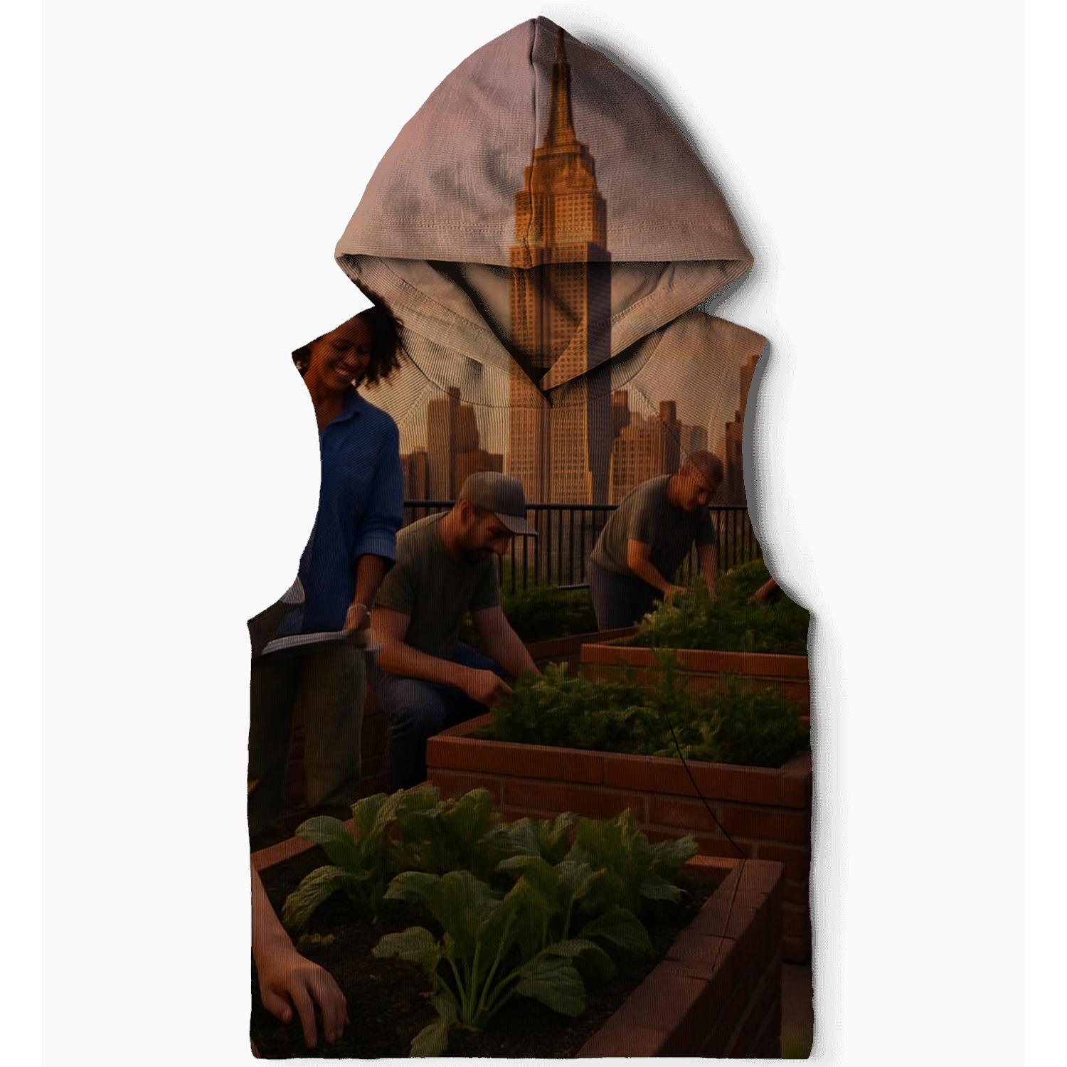 Sunset Rooftop Garden Over Midtown pullover hoodies