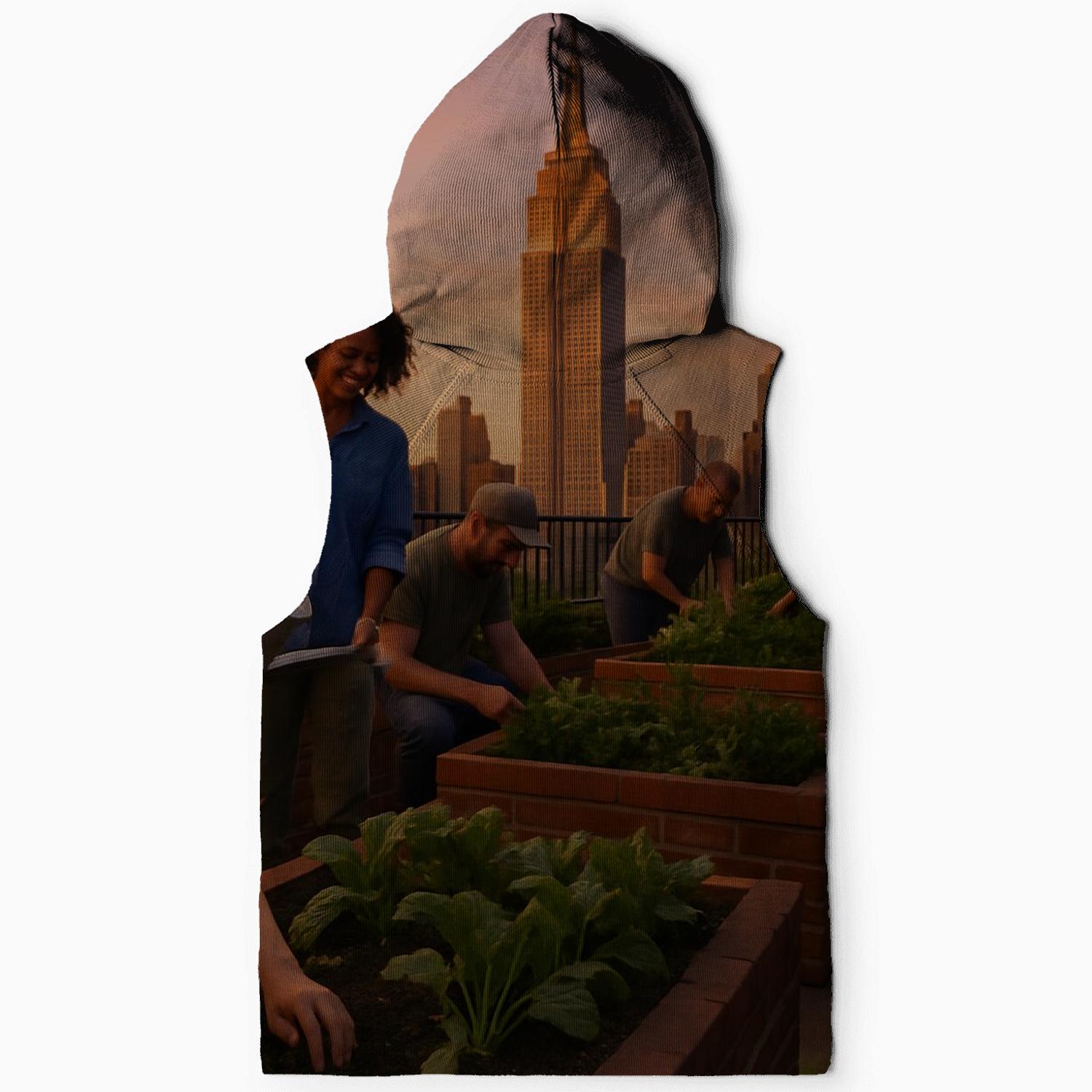 Sunset Rooftop Garden Over Midtown pullover hoodies