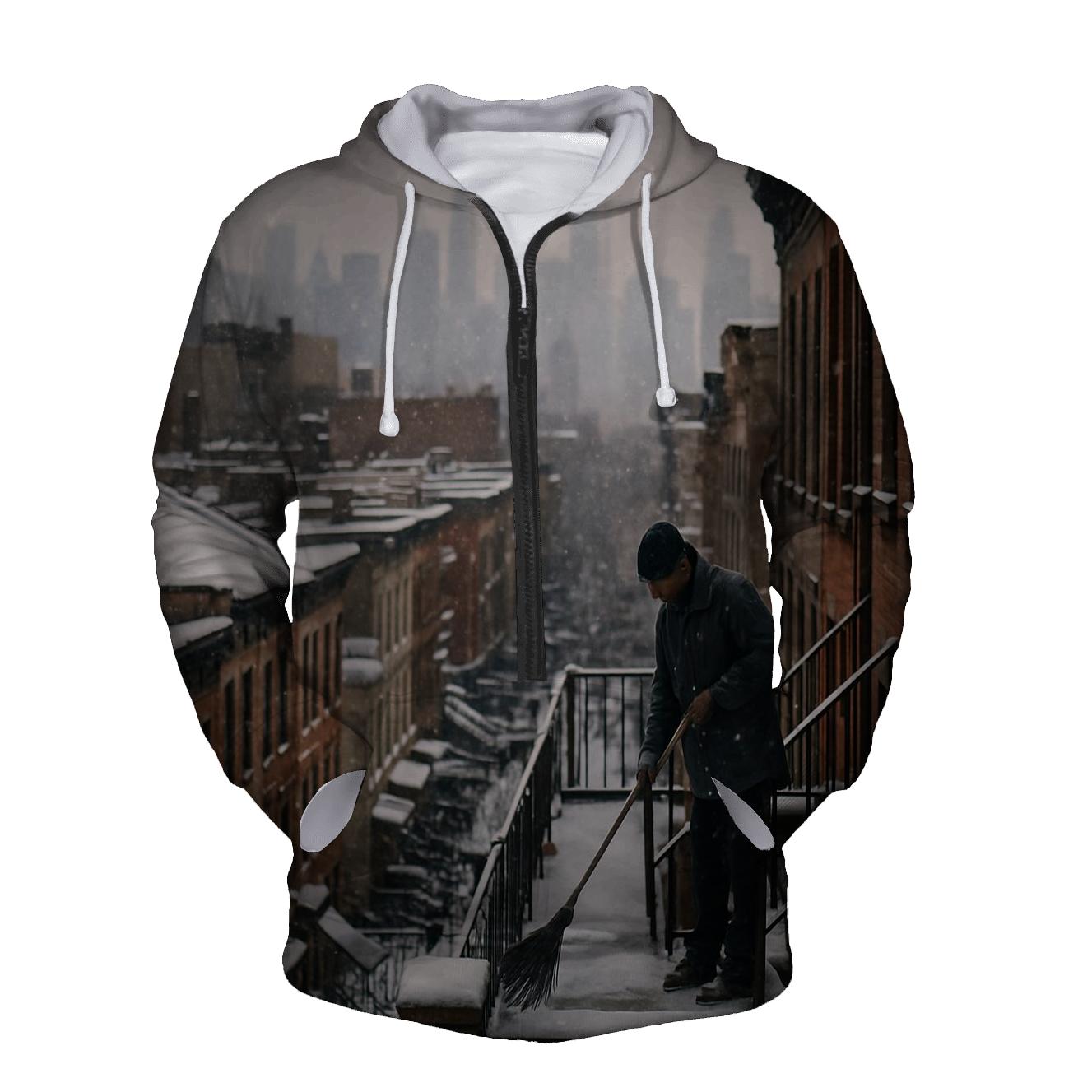 Snow Silent Harlem Skyline Vista embroidered hoodies