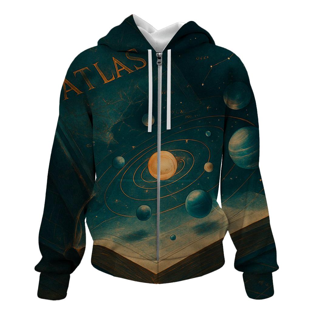 Solar Atlas Voyager printed hoodies
