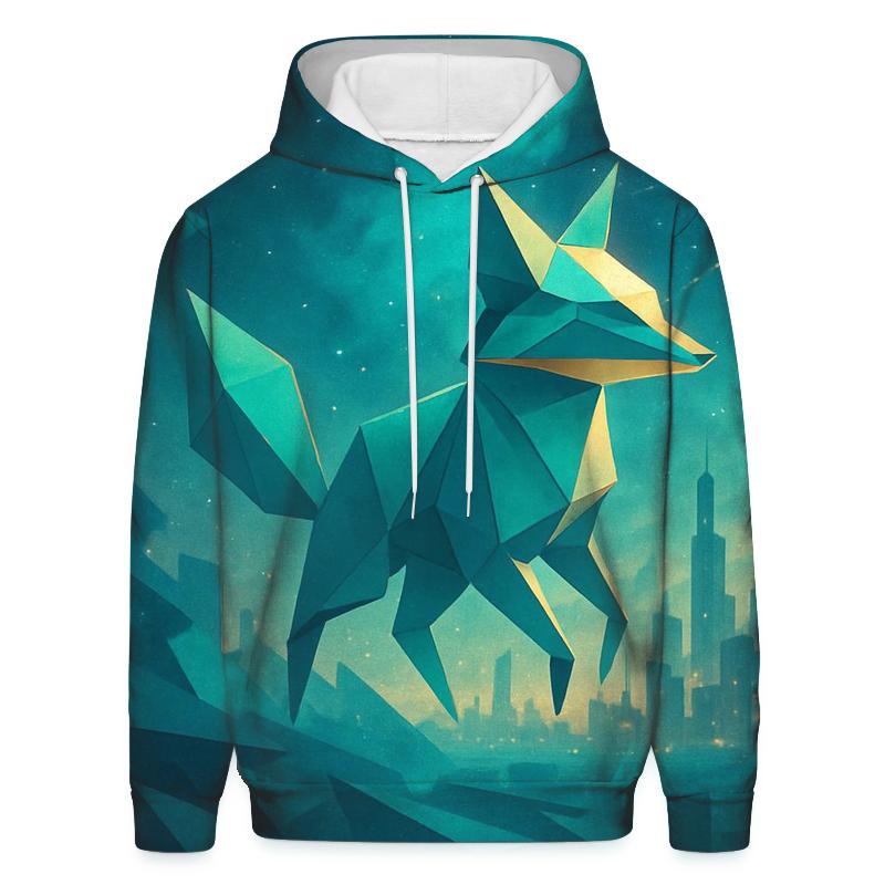 Cosmic Origami Fox zip-up hoodies