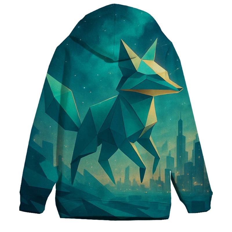 Cosmic Origami Fox zip-up hoodies