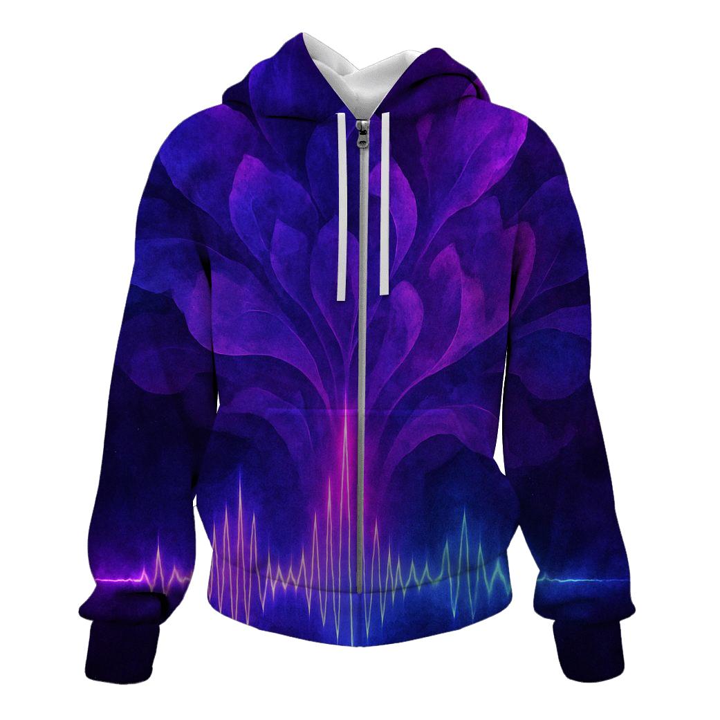 Neon Soundwave Bloom custom hoodies