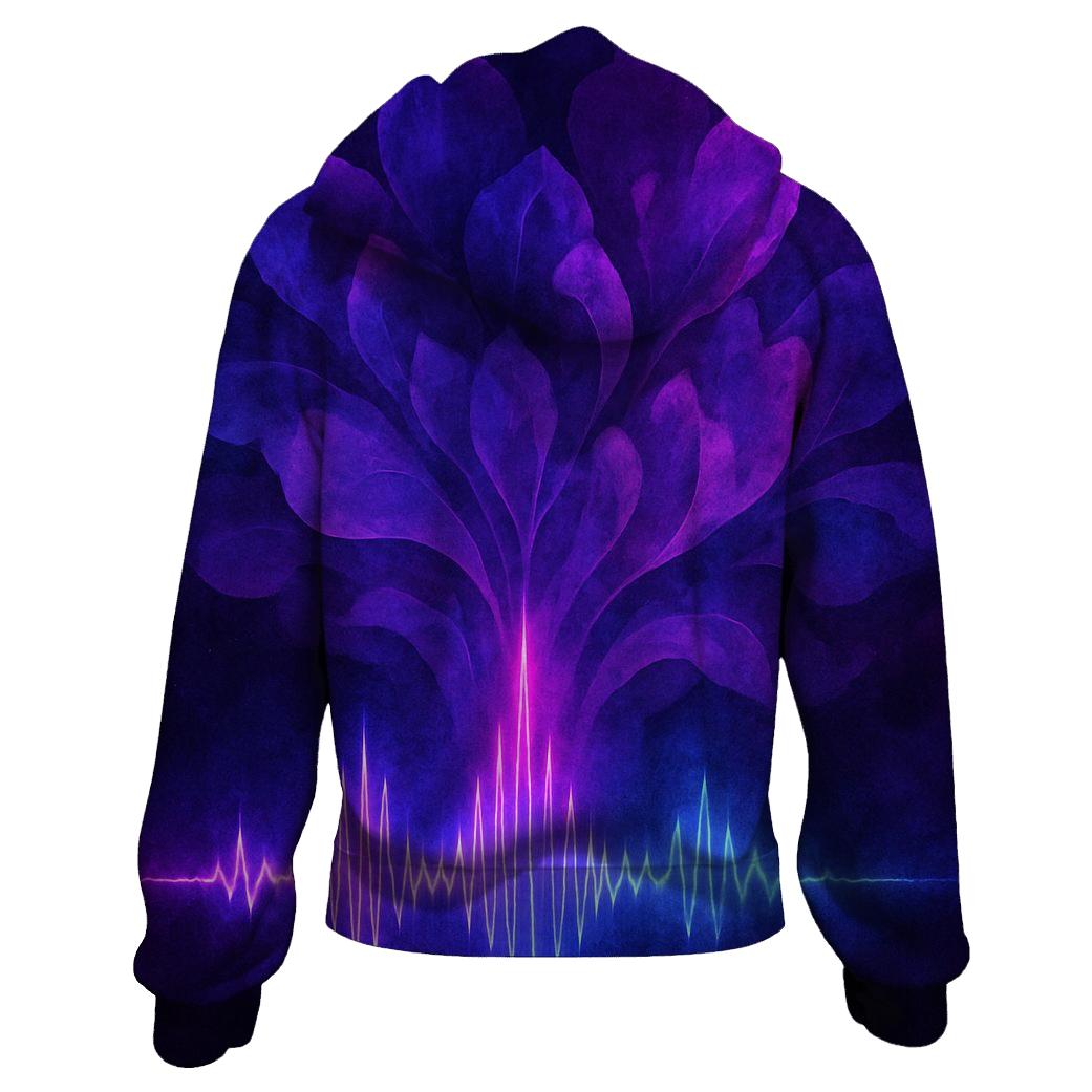 Neon Soundwave Bloom custom hoodies