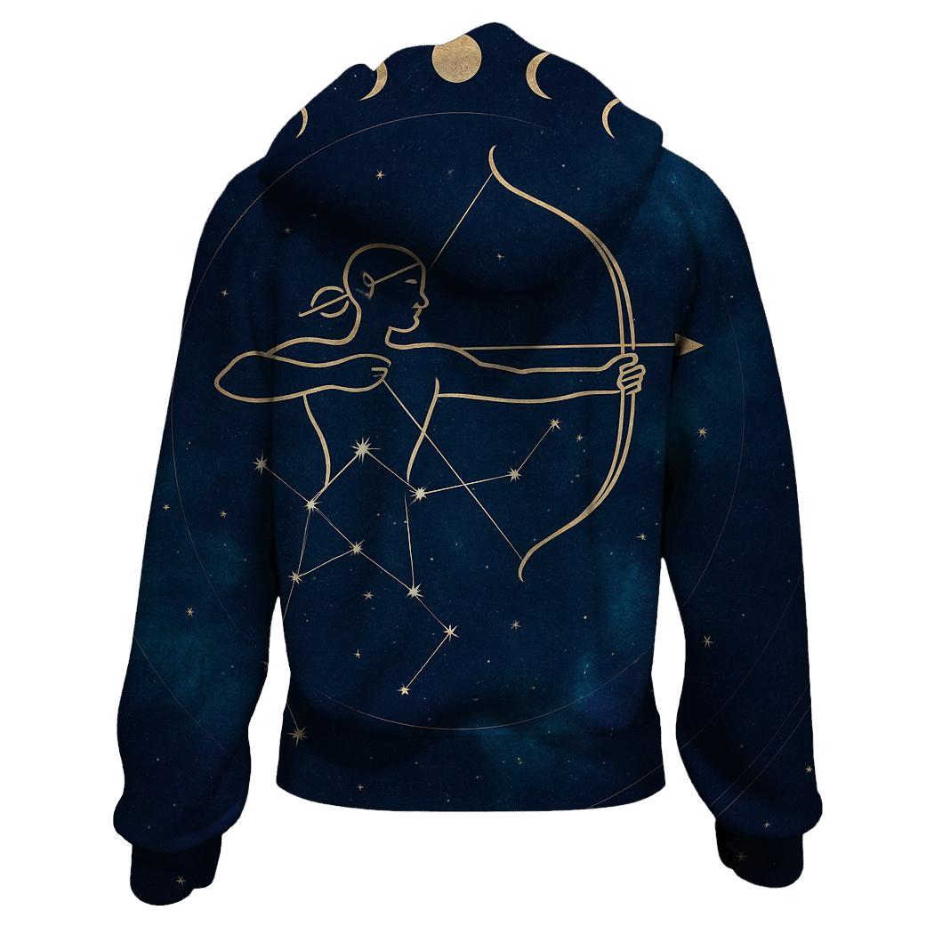 Luminous Sagittarius Archer Constellation embroidered hoodies