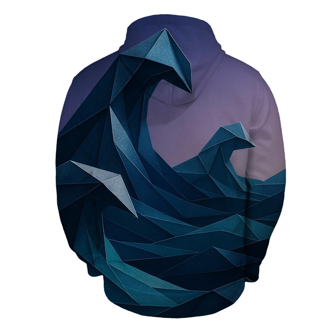 Celestial Origami Waves hoodie trends