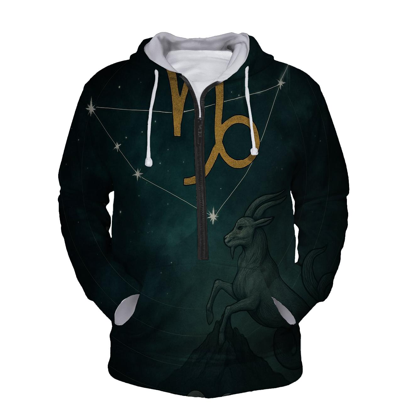 Capricorn Mountain Nebula Chart embroidered hoodies
