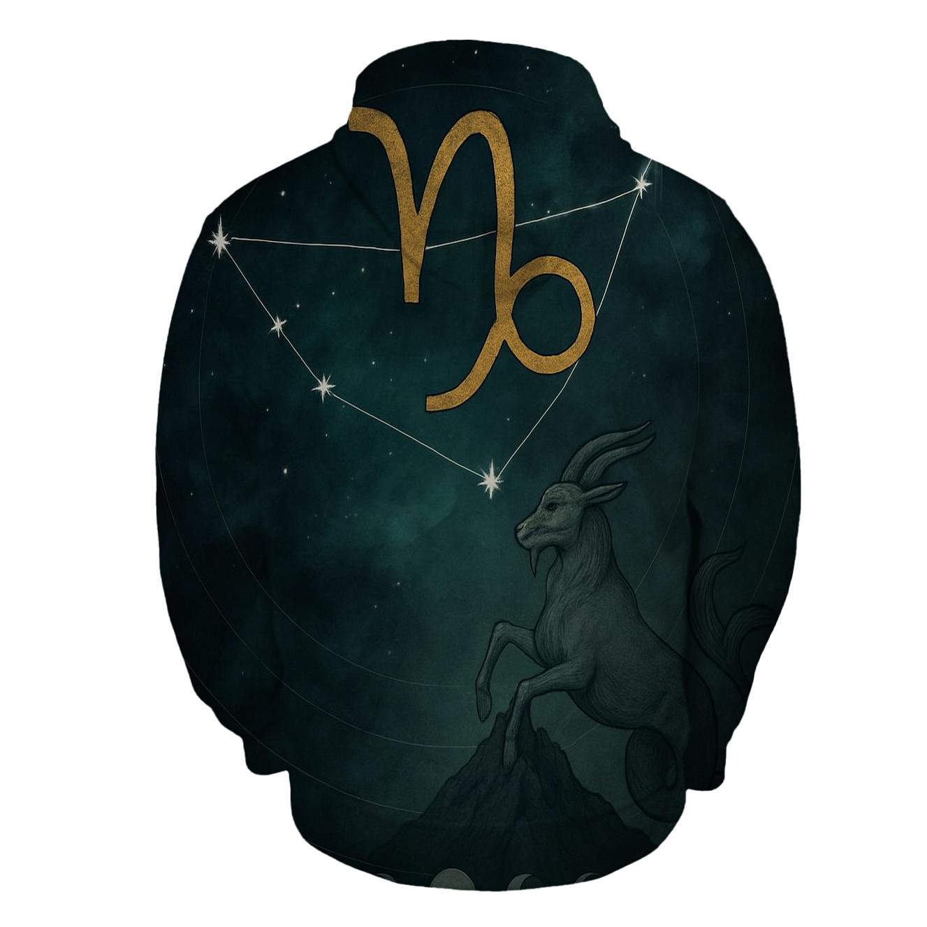 Capricorn Mountain Nebula Chart embroidered hoodies