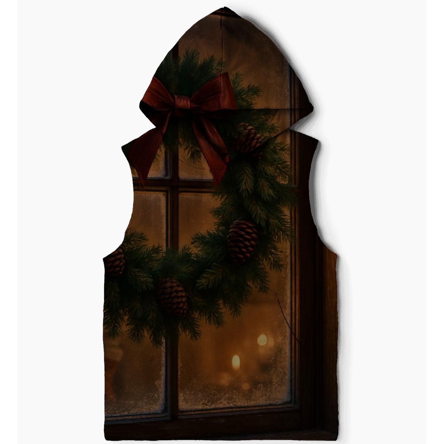 Wreath On A Snowlit Window premium hoodies