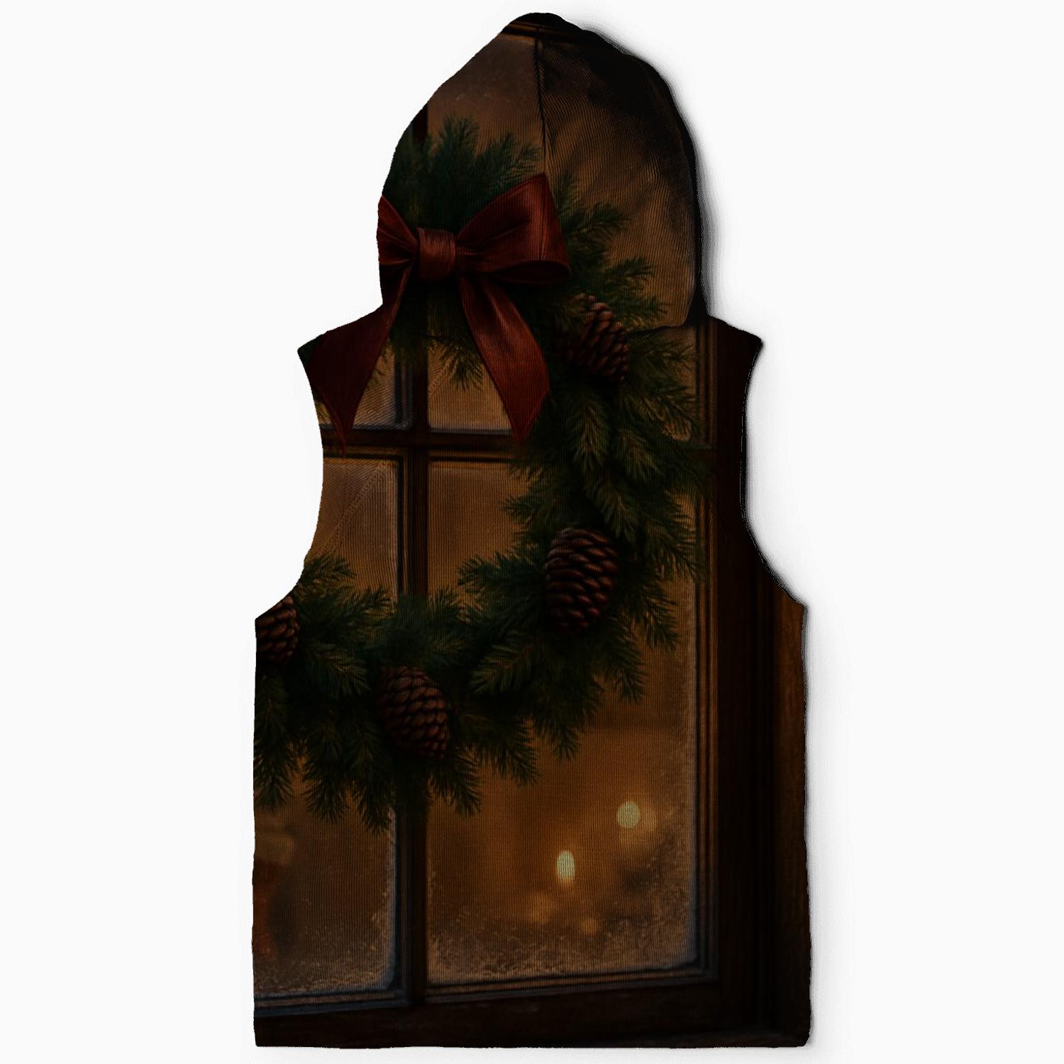 Wreath On A Snowlit Window premium hoodies