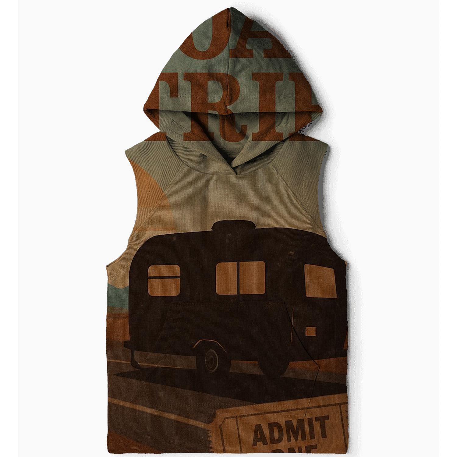 Sunset Voyager Travel Poster zip-up hoodies