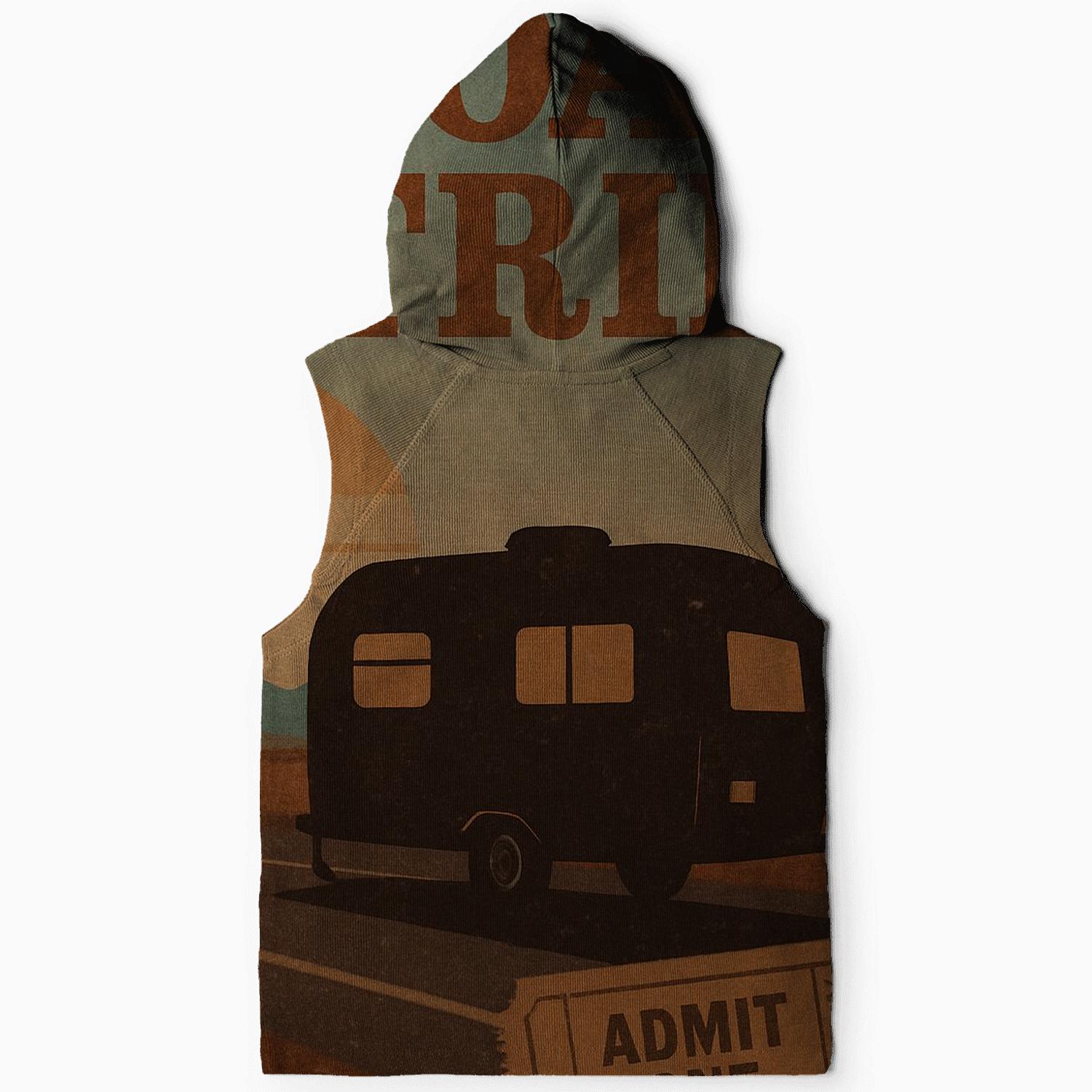 Sunset Voyager Travel Poster zip-up hoodies