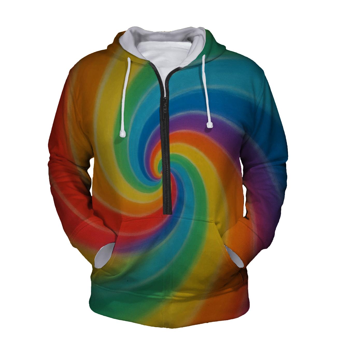 Radiant Rainbow Burst embroidered hoodies