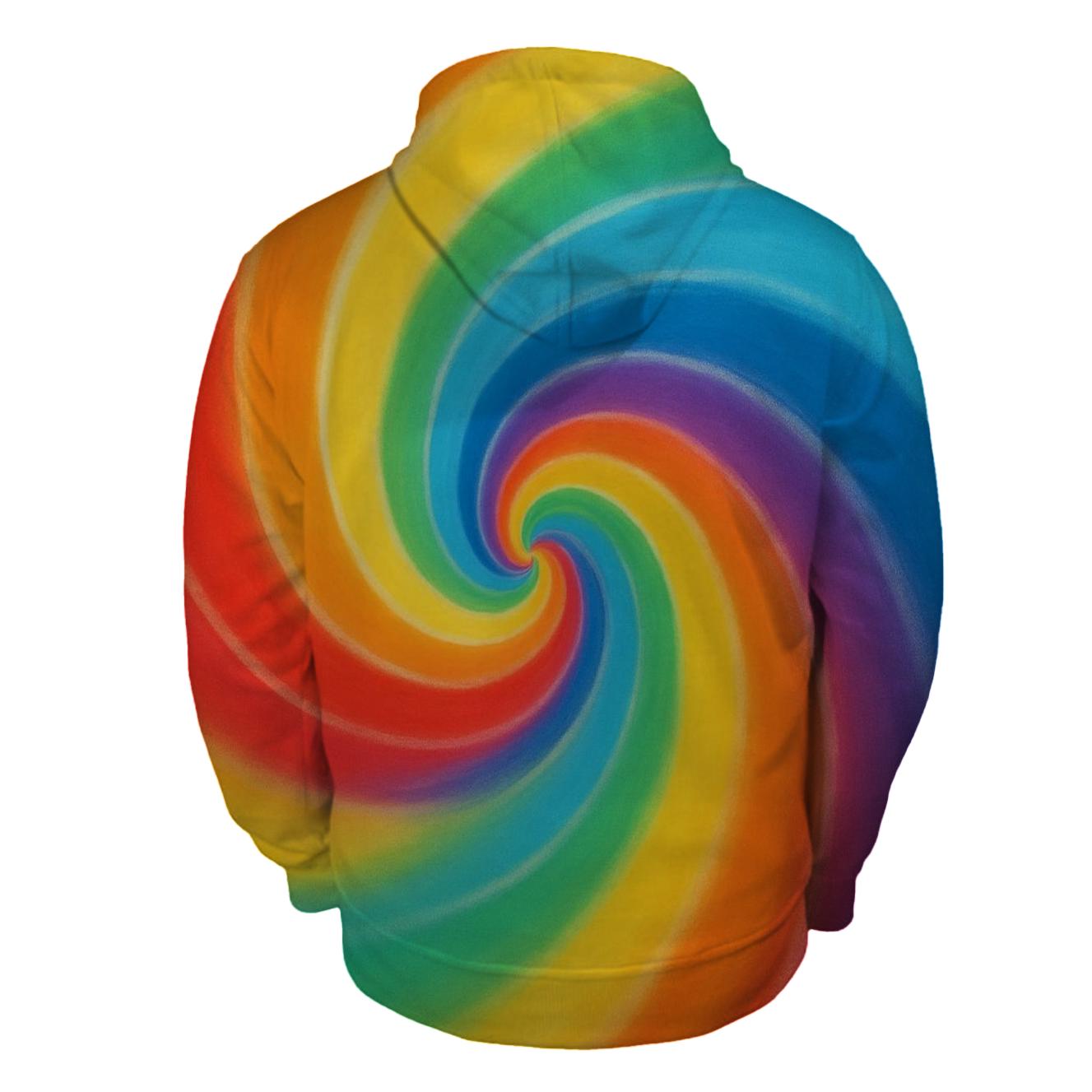 Radiant Rainbow Burst embroidered hoodies