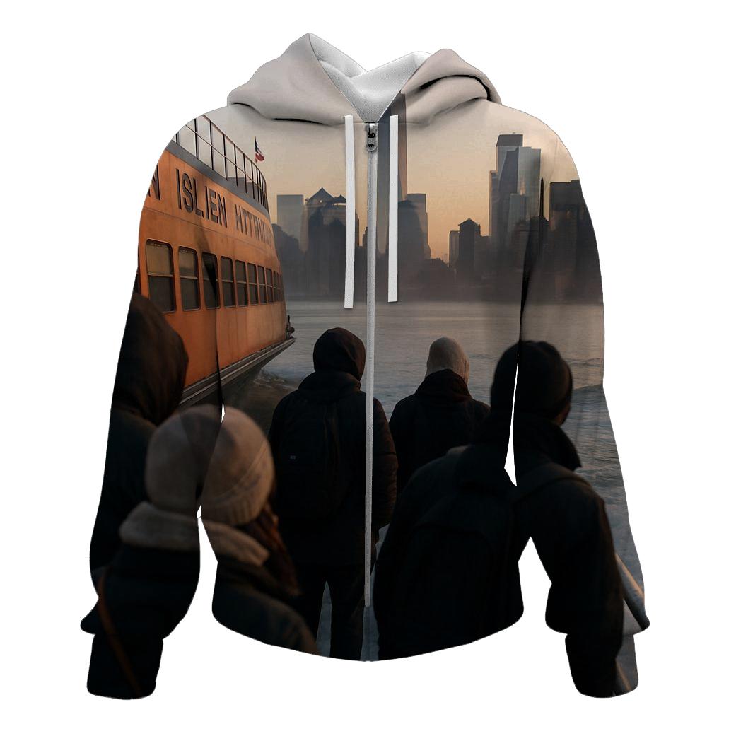 Staten Island Ferry Dawn Reflection premium hoodies