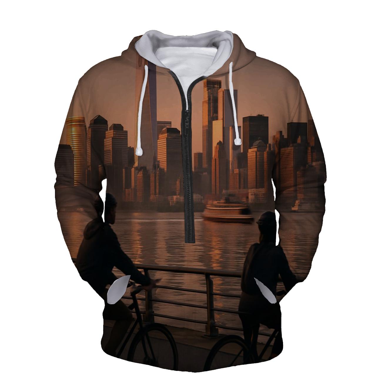 Sunrise Reflections On Hudson pullover hoodies