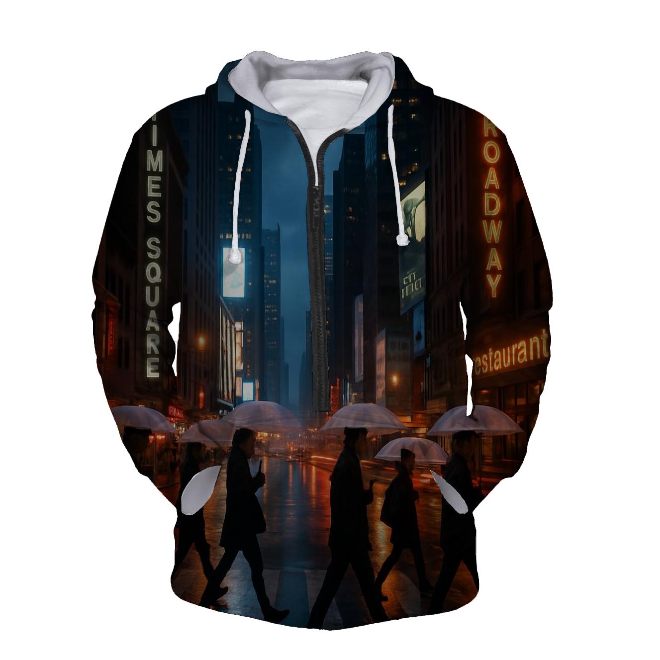 Rain-Washed Broadway At Dusk printed hoodies