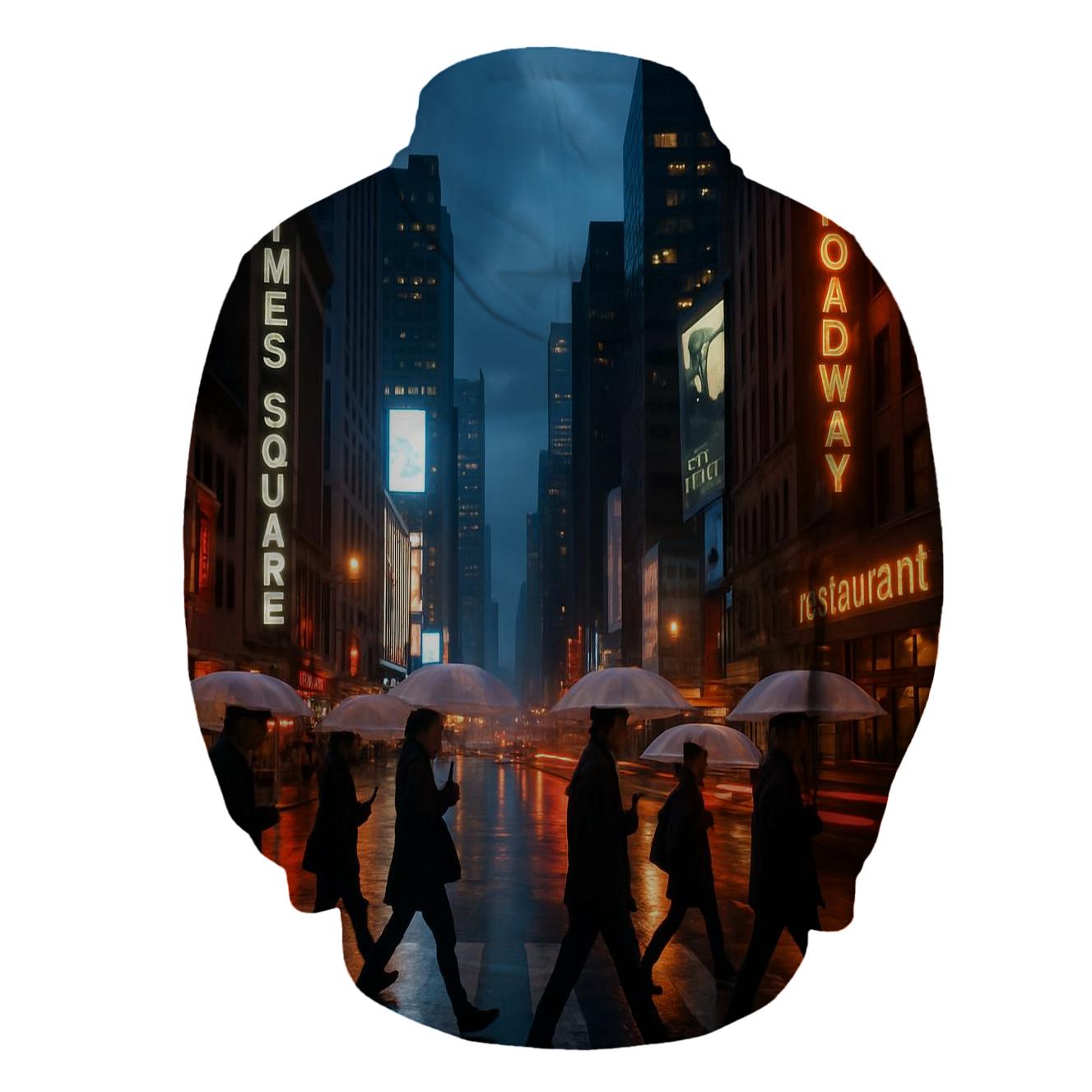Rain-Washed Broadway At Dusk printed hoodies