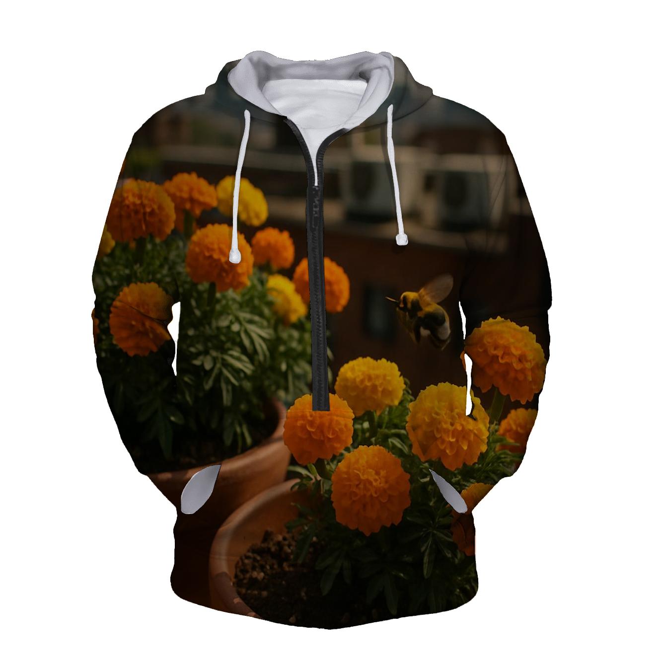 Rooftop Marigold Bee Garden lightweight hoodies
