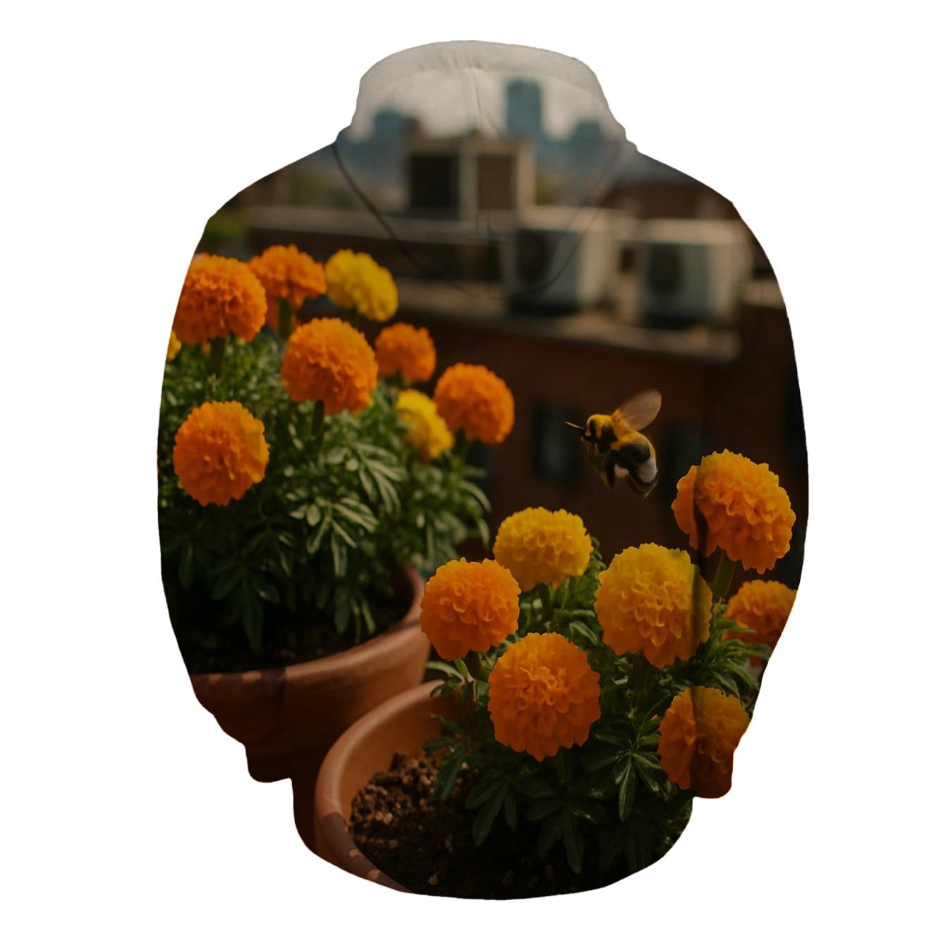 Rooftop Marigold Bee Garden lightweight hoodies