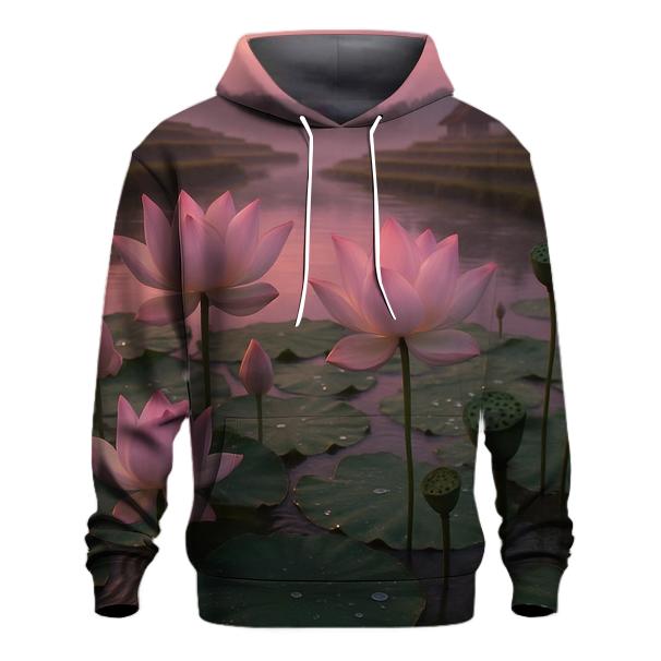 Rice Paddy Lotus At Dusk hoodie designs
