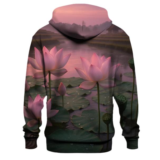 Rice Paddy Lotus At Dusk hoodie designs