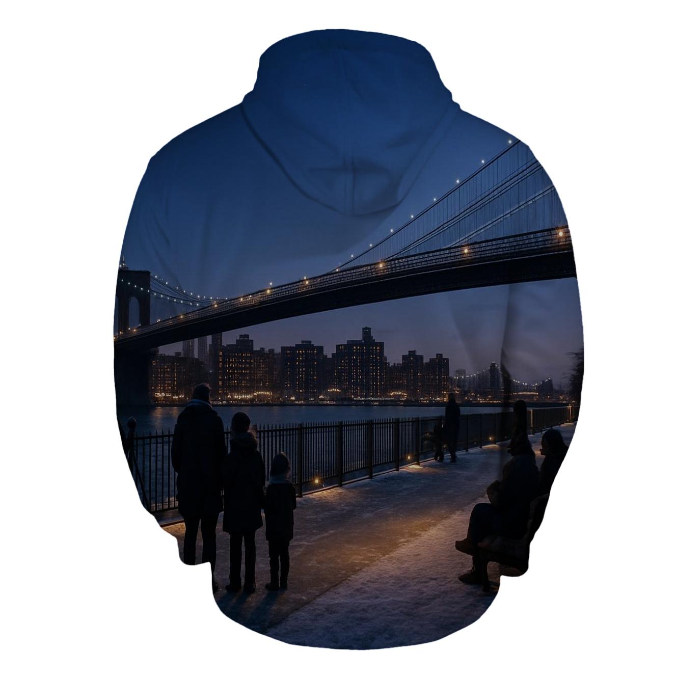 Winter Twilight Over Brooklyn Bridge Park hoodies fashion