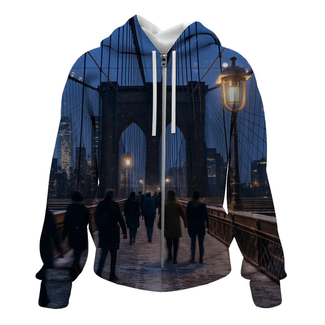 Brooklyn Bridge Winter Twilight Passage pullover hoodies