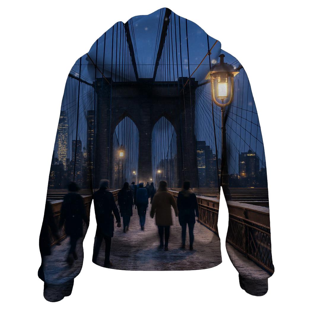 Brooklyn Bridge Winter Twilight Passage pullover hoodies