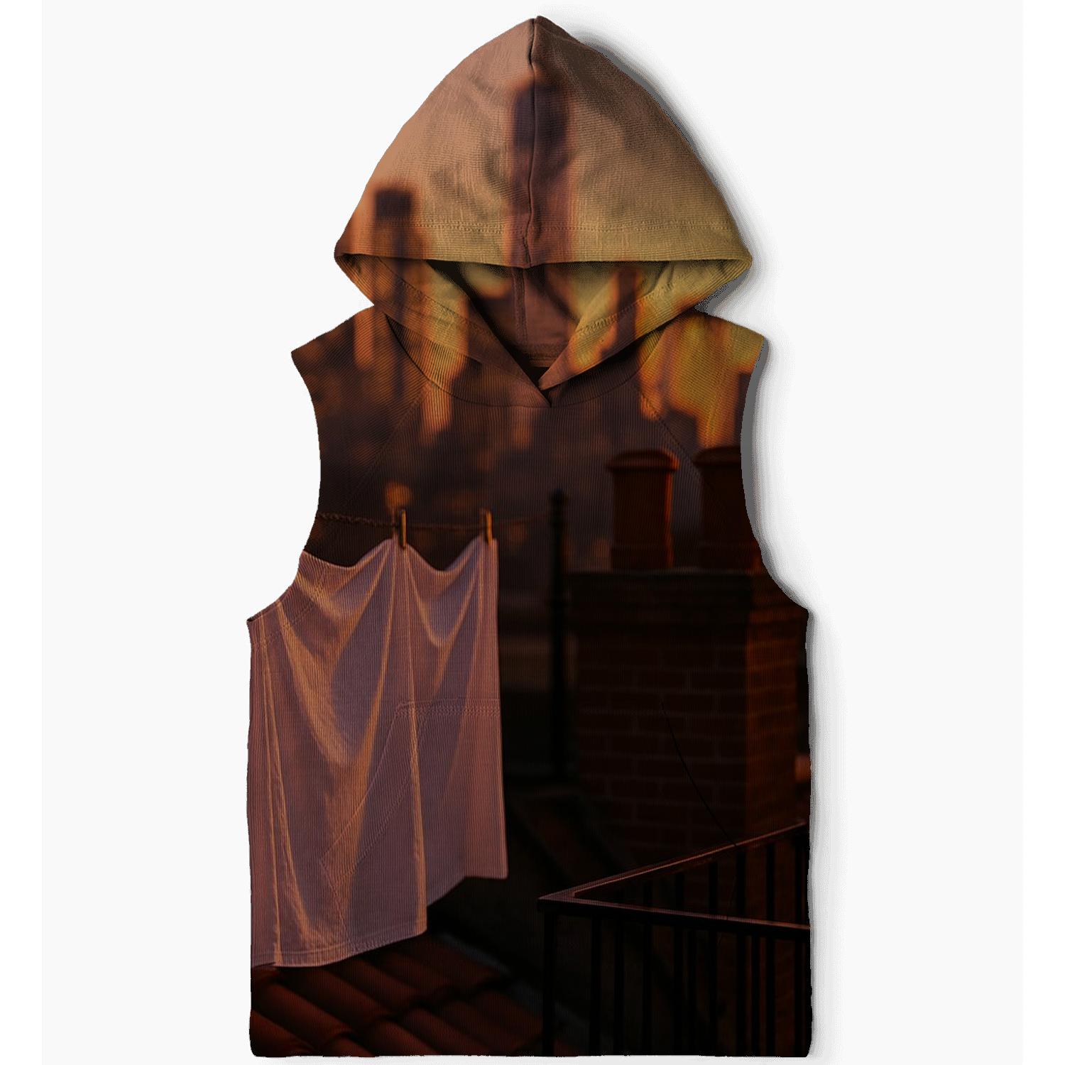 Sunset Laundry And Skyline In The Village premium hoodies