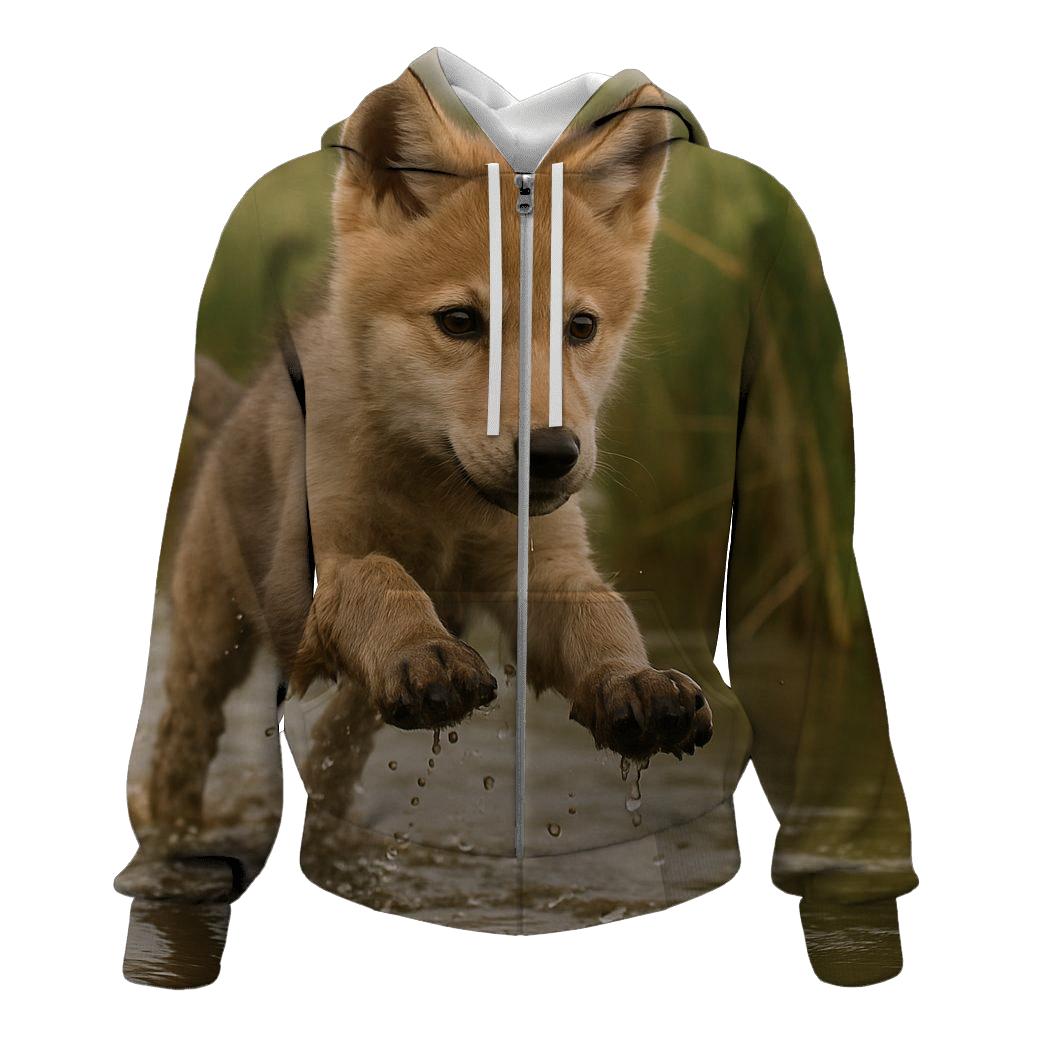 Wetland Pup Water Lessons embroidered hoodies