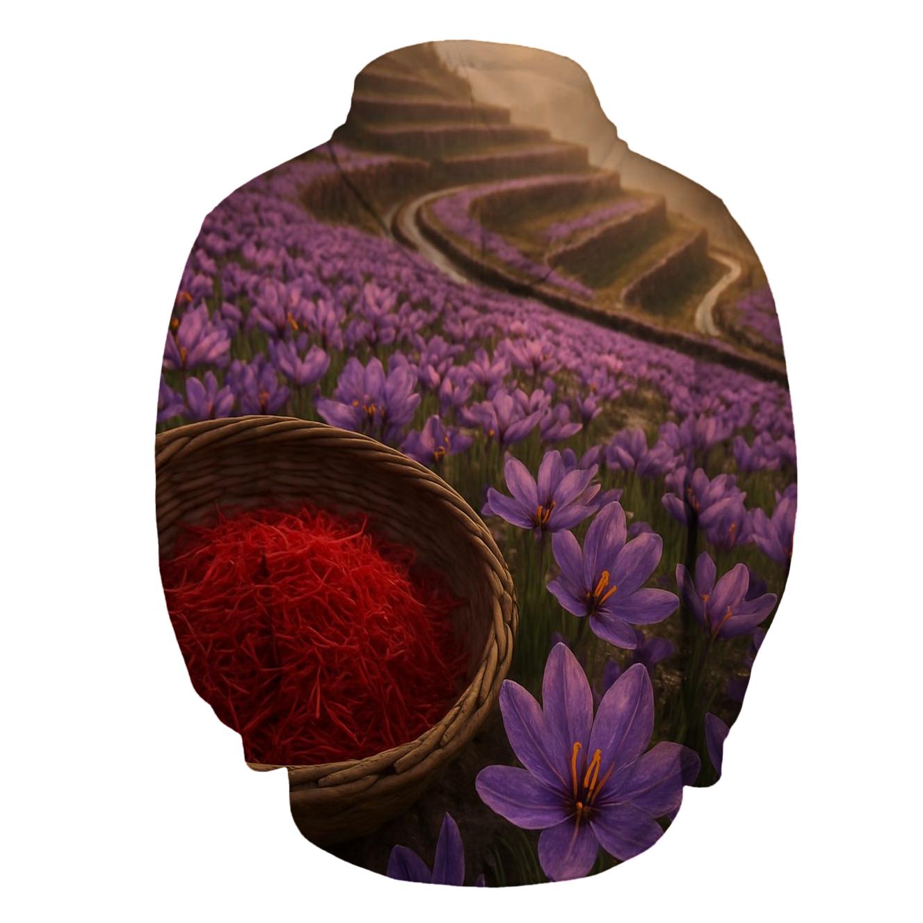 Saffron Crocus Terrace Harvest printed hoodies