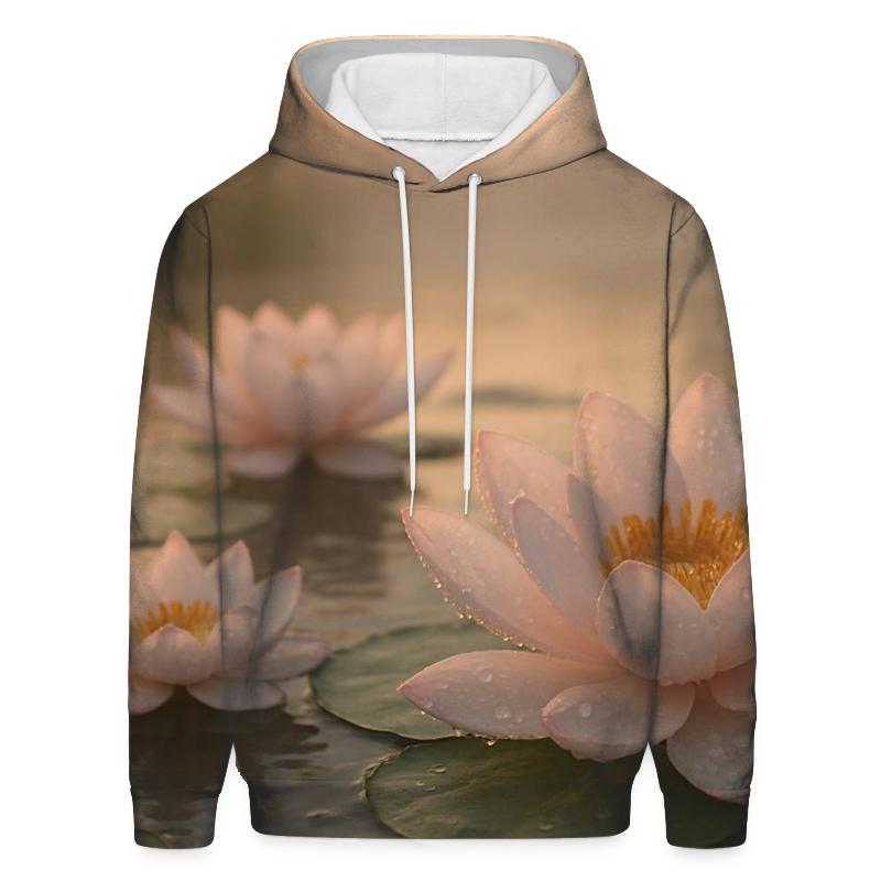 Dew-Kissed Morning Lotus Blossoms hoodie styles