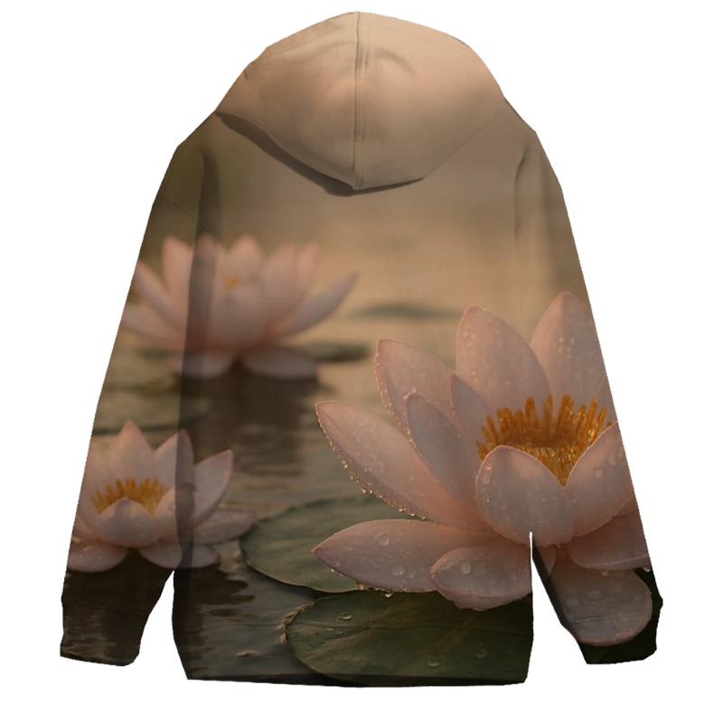 Dew-Kissed Morning Lotus Blossoms hoodie styles