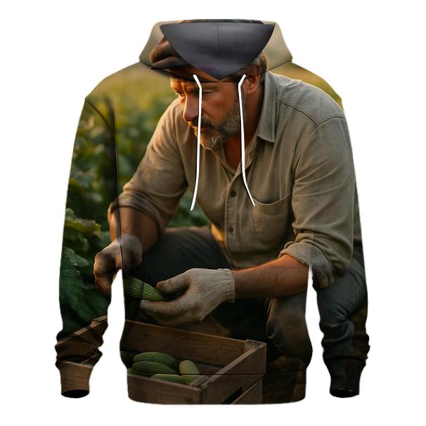 Morning Harvest Of Cornichon Rows embroidered hoodies