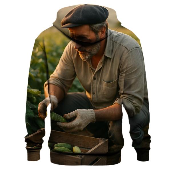 Morning Harvest Of Cornichon Rows embroidered hoodies