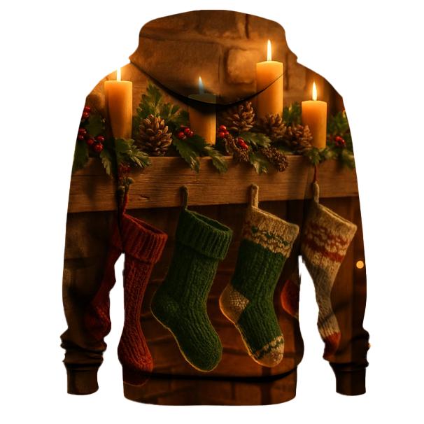 Twinkling Candlelit Winter Hearth custom hoodies