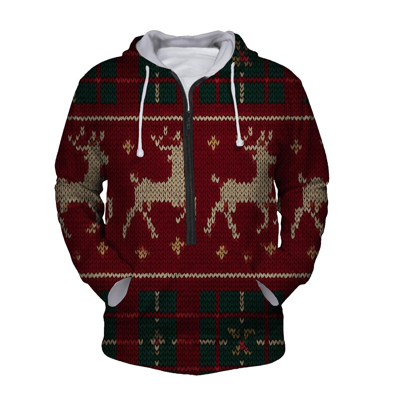 Tinsel Tartan Reindeer Band Design heavyweight hoodies